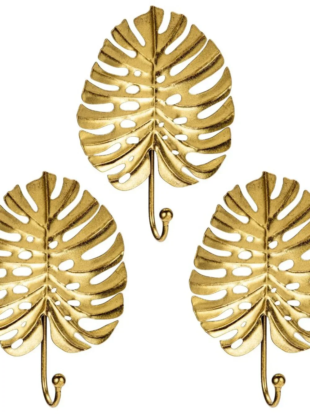 Towel Hook Brushed Gold Leave Shape Hook Brass Coat Robe Key Holder Decorative H